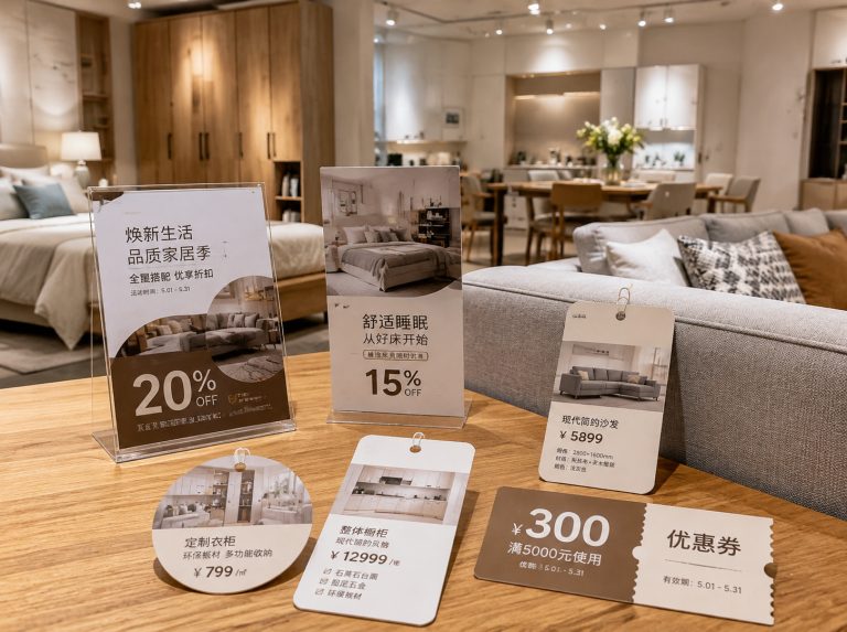 襄都区家具门店单页海报与吊牌